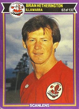 1987 Scanlens Rugby League #62 Brian Hetherington Front